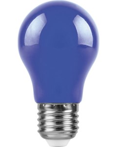 Лампочка светодиодная LB 375 25923 230V 3W A50 E27 синий упаковка 5 шт Feron
