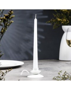 Подсвечник металл на 1 свечу Ретро 4х10 см белый Омский свечной