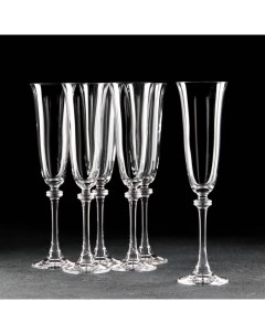 Набор бокалов для шампанского Asio 190 мл 6 шт Crystalite bohemia