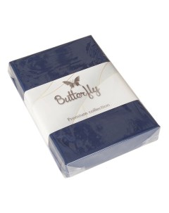 Простыня Premium collection 220x240 см сатин синяя Butterfly
