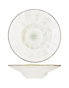 Тарелка для пасты Пастораль 290х290х70мм фарфор зеленый Kunstwerk