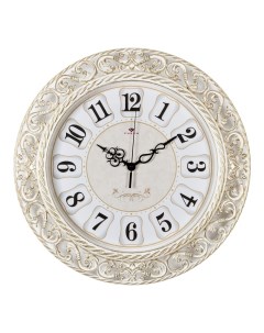 Часы настенные круг с узором D 39 5 см корпус белый с золотом Классика 4051 106 Рубин