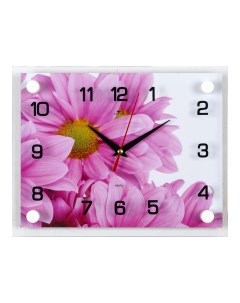 Часы настенные Розовые хризантемы Рубин