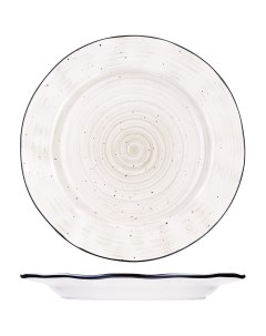 Тарелка мелкая Пастораль 270х270х25мм фарфор серый Kunstwerk