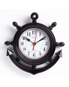 Часы настенные серия Море Якорь дискретный ход 23 х 24 см микс Соломон