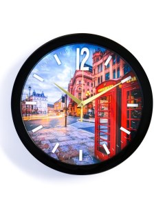 Часы настенные Город Вечерний Лондон плавный ход d 28 см Соломон