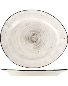 Тарелка мелкая Пастораль 300х260х30мм фарфор серый Kunstwerk