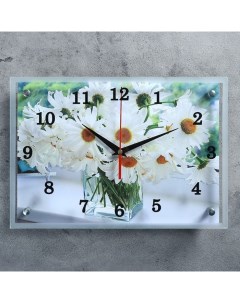 Часы настенные серия Цветы Ромашки в прозрачной вазе 25х35 см Сюжет