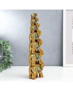 Сувенир полистоун зеркальные вставки Пирамида из 7 слонов 30х10 5х5 5 см Sima-land