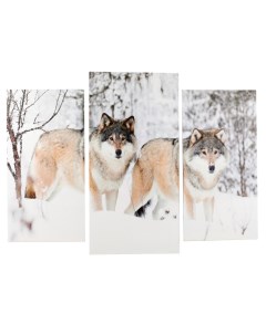 Модульная картина Волки в снегу 2 25х50 30х60 см 60х80 см Nobrand