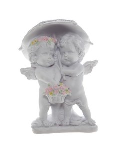 Фигура декоративная Ангелочки под зонтом белый Ремеко