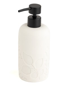 Дозатор для жидкого мыла Тиснение цветы полирезина белый X000128 Denastia