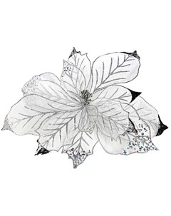 Искусственный цветок Пуансеттия Царская серебряная 488812 Billiet