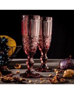 Набор бокалов для шампанского Ла Манш 160 мл 7x20 см 2 шт цвет розовый Magistro