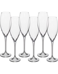 Набор бокалов для шампанского из 6 шт cecilia carduelis 290 мл 26 5 см Crystal bohemia