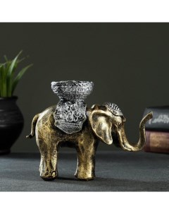 Подсвечник Слон золотой 13х19 см для свечи d 4 см Хорошие сувениры