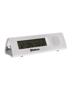 Часы будильник Sakura SA 8521 электронные будильник радио фонарь 3хААА белые Nobrand