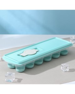 Форма для льда с крышкой и клапаном Капля 25x8 5x4 см цвет аквамарин Idea