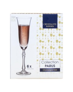 Бокалы для шампанского Parus 190 мл 6 шт Crystalite bohemia