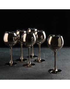 Набор бокалов для вина Золото 280 мл 6 шт цвет золото Gidglass