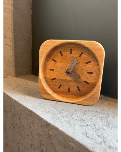 Настольные интерьерные деревянные часы Quadrat Домик Черный Time plato’s