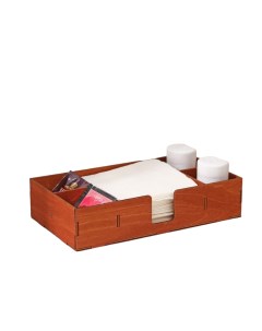 Салфетница деревянная с отделениями под чай и специи 24 5x13 5x5 5 см цвет корич Доляна