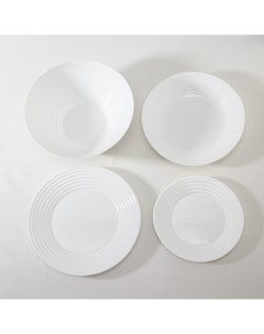 Сервиз столовый 19 пред Carve салатник 23 см 6 тарелок 18 22 23 см цвет белый Avvir