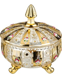 Конфетница с крышкой gold glass диаметр 17 см высота 21 см _195 104 Lefard