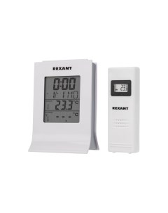 Электронный термометр с часами и беспроводным выносным датчиком Rexant