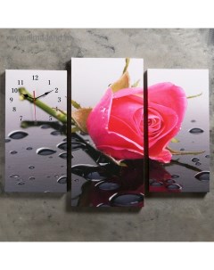 Часы настенные модульные Розовая роза 60 x 80 см Сюжет