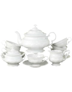 Чайный сервиз на 6 персон 15 предметов Соната Белый узор 158452 Leander