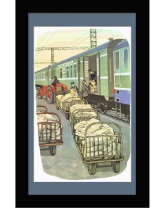 Советский плакат Почтовый вагон 1980 е гг Rarita