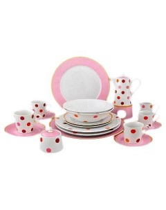 Набор посуды на 2 персоны 20 предметов Елизавета Горох розовый 158525 Leander