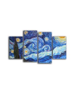 Картины Модульная картина Ван Гог Звездная ночь 100х70 Красотища
