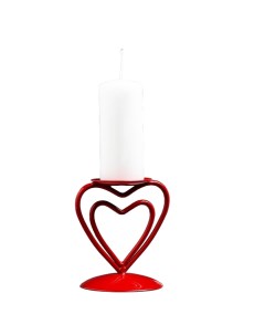 Подсвечник металл на 1 свечу Гламур 10 2х9 см красный Омский свечной