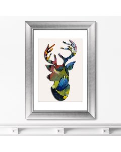 Репродукция картины в раме Олень Синий всадник 2016г Размер картины 50 5х70 5см Картины в квартиру