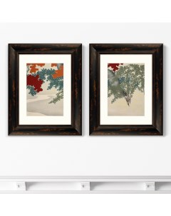Набор из 2 х репродукций картин в раме Maple from Momoyogusa Flowers 1910г 40 5х50 5см Картины в квартиру