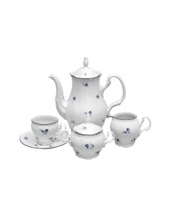 Сервиз чайный синие мелкие цветы 6 персон Bernadotte