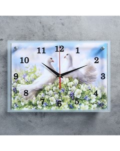 Часы настенные серия Животный мир Пара голубей 25х35 см Сюжет