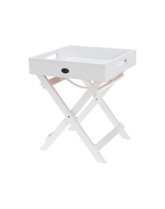 Сервировочный столик поднос LIVING со складными ножками деревянный белый 30х30х36 см Koopman international