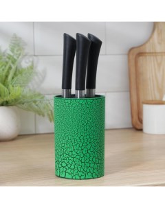 Подставка для ножей с наполнителем Зелёный разлом 14x9 см soft touch цвет зелёный Nobrand