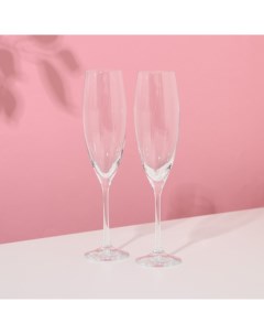 Набор бокалов для шампанского София 2 шт 230 мл хрустальное стекло Crystal bohemia