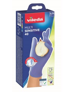 Перчатки для уборки нитриловые одноразовые р S M 40 шт Vileda