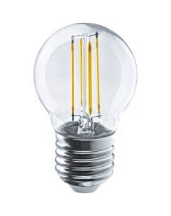 Лампа светодиодная Filament 71 310 4 Вт шар Е27 теплый свет 2700К Navigator