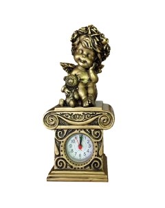 Часы Ангелочек с медведем цв позолоченый KSMR 626416 SH009 A028g Барельеф