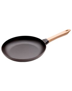 Сковорода круглая с деревянной ручкой черная 28 см Staub