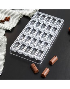 Форма для шоколада и конфет Батончик 28x14x2 5 см 25 ячеек ячейка 1 8x3 9x Konfinetta