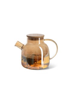 Заварочный чайник 1200 мл с крышкой и фильтром жаропрочное стекло 9540_ Fissman
