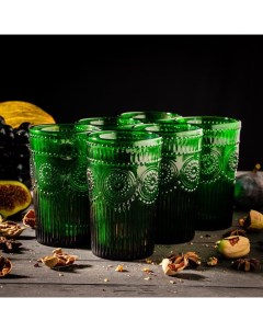 Набор стаканов Ларго 350 мл 6 шт цвет зелёный Magistro