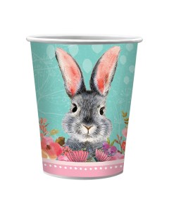 Набор одноразовых бумажных стаканов Кролик Символ года 6 шт по 250 мл Nd play